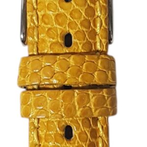 Cinturino in lucertola cucito
18 mm giallo