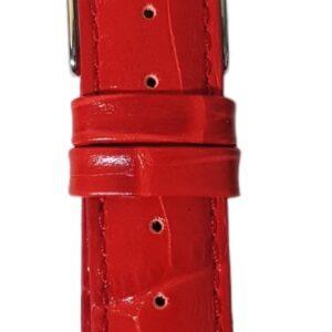 Cinturino in pelle stampata cocco, tranciato imbottito, parallelo punta lancia
16 mm rosso