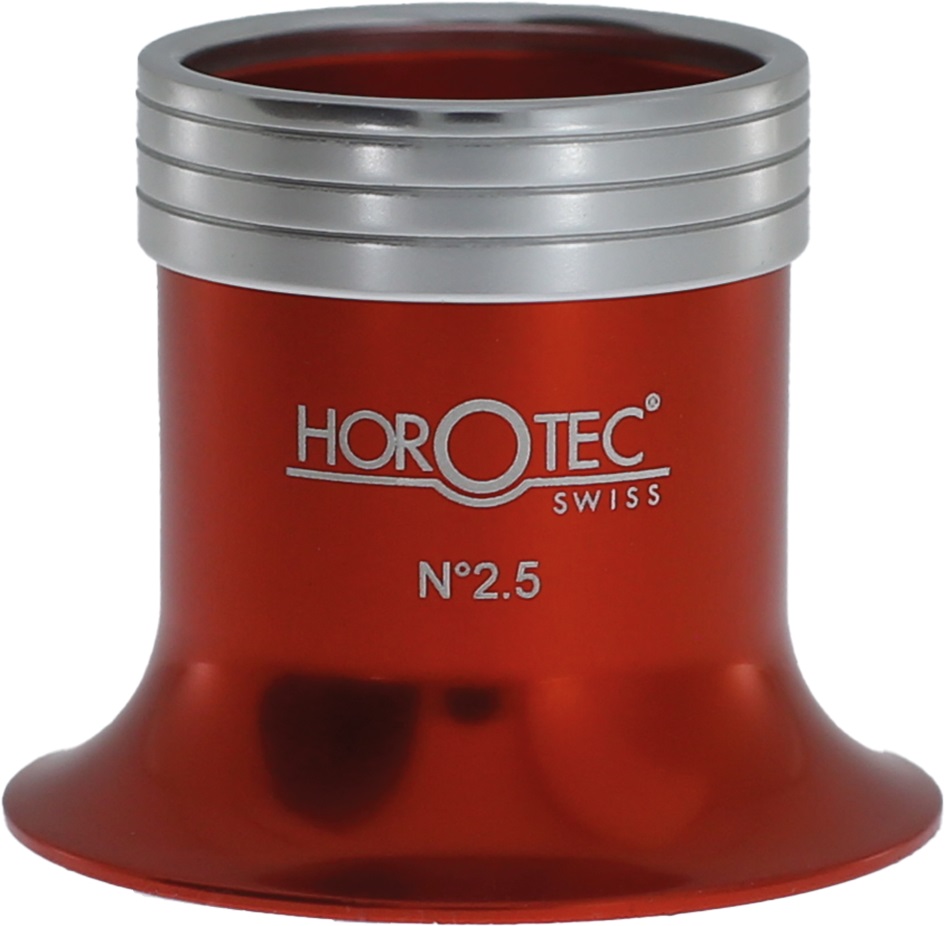 Monocoli in alluminio anodizzato rosso Horotec con ingrandimento da 2.5x