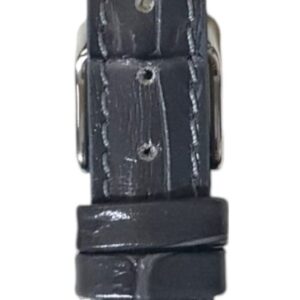 Cinturino in pelle stampata cocco, tranciato imbottito, parallelo punta lancia
16 mm grigio scuro