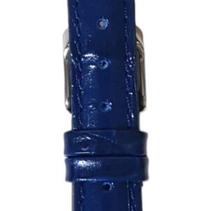 Cinturino in pelle stampata cocco, tranciato imbottito, parallelo punta lancia
10 mm blu