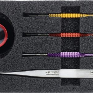Set di utensili con 3 cacciaviti in alluminio, 1 monocolo in plastica nera e 1 pinzetta antimagnetica n. 1