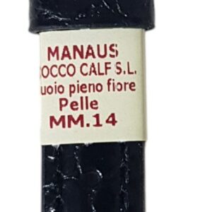 Cinturino in pelle coc&ograve; ribordato 
XL 14 mm nero