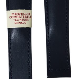Cinturino in pelle vitello, compatibile Tag Heuer Monaco
nero 22x18 mm