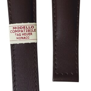 Cinturino in pelle vitello, compatibile Tag Heuer Monaco
testa di moro 22x18 mm