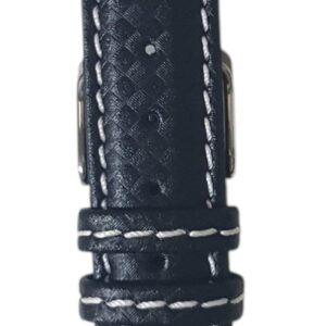 Cinturino in fibra di carbonio 22 mm nero impuntura bianca