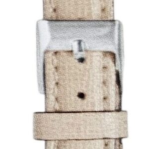 Cinturino in pelle stampa saffiano Eleganthia 18 mm beige/panna