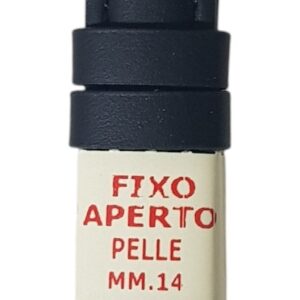 Cinturino in pelle liscio aperto fod. per anse fisse 14 mm nero
