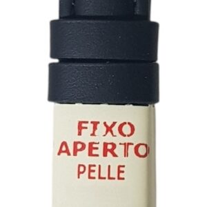 Cinturino in pelle liscio aperto fod. per anse fisse 12 mm nero