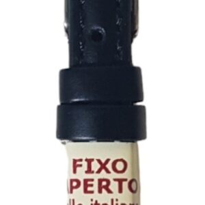 Cinturino in pelle liscio aperto fod. per anse fisse 8 mm nero