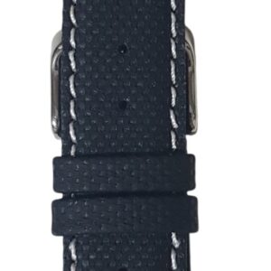 Cinturino bornabari modelloTexo 20 mm nero impuntura bianca