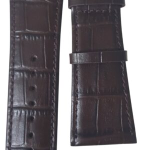 Cinturino in pelle stampato ribordato calf 30 mm testa di moro