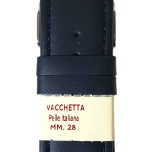Cinturino in pelle vitello vacchetta semiribordato
30 mm nero