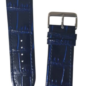 Cinturino in pelle stampato ribordato calf 26 mm blu