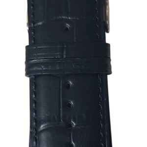 Cinturino in pelle mm 32 mm nero stampa alligatore
