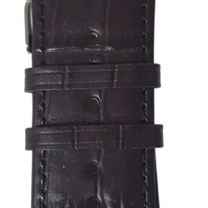 Cinturino in pelle mm 32 mm testa di moro stampa alligatore
