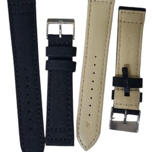 Cinturino in cordura canvas idrorepellente, fondo in lorica
18 mm nero