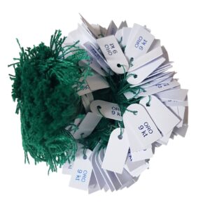 Cartellini con filo verde stampa oro 9 KT CF 500 PZZ