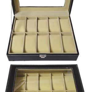 Cofanetto portaorologi 10 posti in similpelle