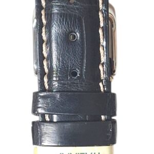 Cinturino in vero alligatore, opaco, termos.cucito
18mm nero impuntura bianca