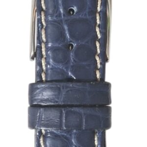 Cinturino in vero alligatore, opaco, termos.cucito
20 x 16 mm blu impuntura bianca