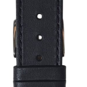 Cinturino tr.cuoio ingrassato parallelo punta lancia 18 mm nero