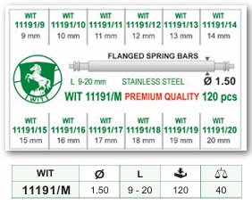 Ansette acciaio inox &oslash; 1.50 mm assortimento 120 pzz