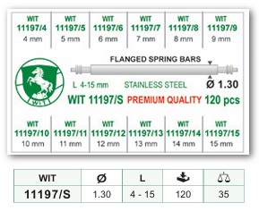 Ansette acciaio inox &oslash; 1.30 mm assortimento 120 pzz