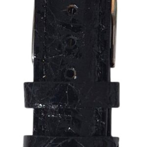 Cinturino in vero coccodrillo semi bombato
18 mm nero