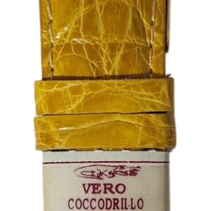 Cinturino in vero coccodrillo semi bombato
20 mm giallo
