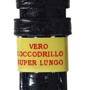 Cinturino in vero coccodrillo semi bombato
16 mm nero xl