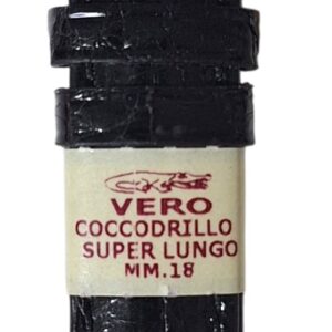 Cinturino in vero coccodrillo semi bombato
18 mm nero xl
