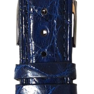 Cinturino in vero coccodrillo semi bombato
22 x 18 mm blu