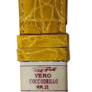 Cinturino in vero coccodrillo semi bombato
22 mm giallo