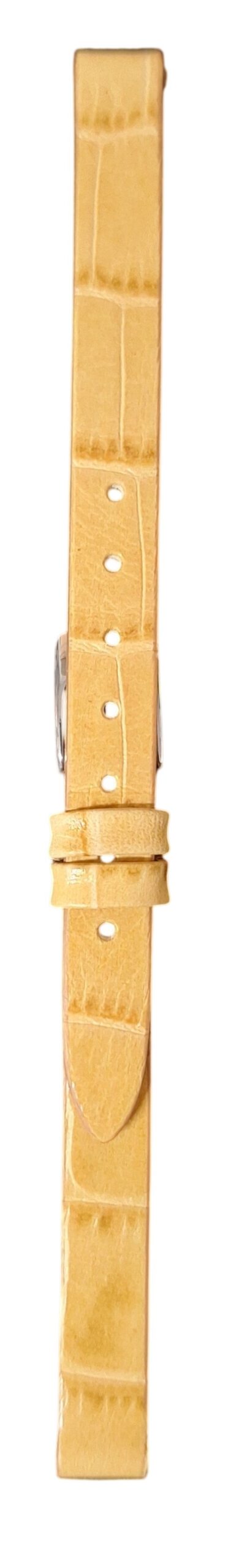 Cinturino in pelle stampata cocco, tranciato imbottito, parallelo punta lancia
8 mm beige Bornabari